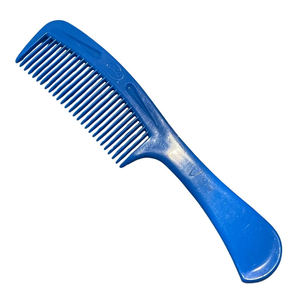 Vintage Goody Unbreakable Super‎ Comb blue #448 Made in USA 1989 Wide Tooth Comb